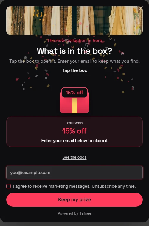 Mystery box — Tafsee Popup