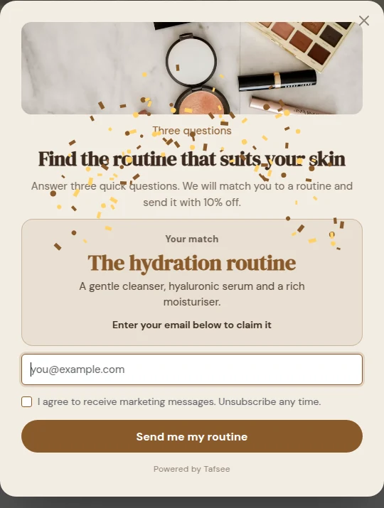 Product quiz — Tafsee Popup