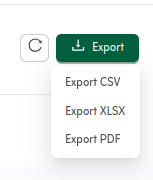Tafsee Books reports area showing export all vs individual report export